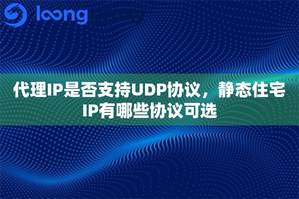 代理IP是否支持UDP协议，静态住宅IP有哪些协议可选