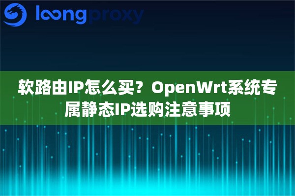 软路由IP怎么买?OpenWrt系统专属静态IP选购注意事项 软路由IP怎么买?OpenWrt系统专属静态IP选购注意事项
