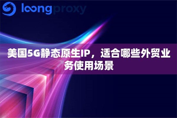 美国5G静态原生IP，适合哪些外贸业务使用场景