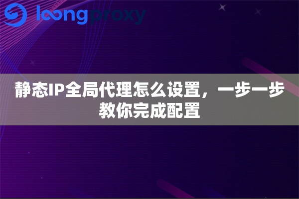 静态IP全局代理怎么设置，一步一步教你完成配置