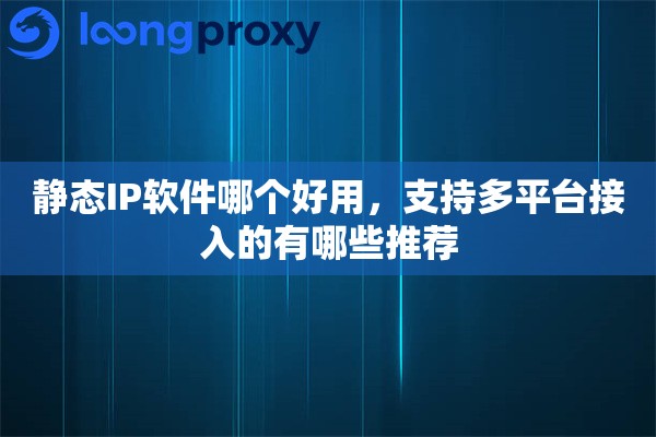 静态IP软件哪个好用，支持多平台接入的有哪些推荐