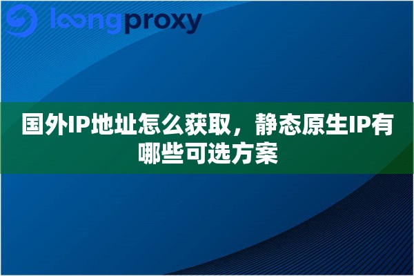 国外IP地址怎么获取，静态原生IP有哪些可选方案