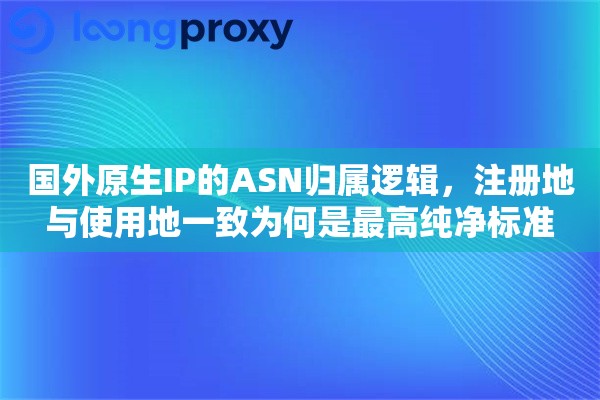 国外原生IP的ASN归属逻辑，注册地与使用地一致为何是最高纯净标准