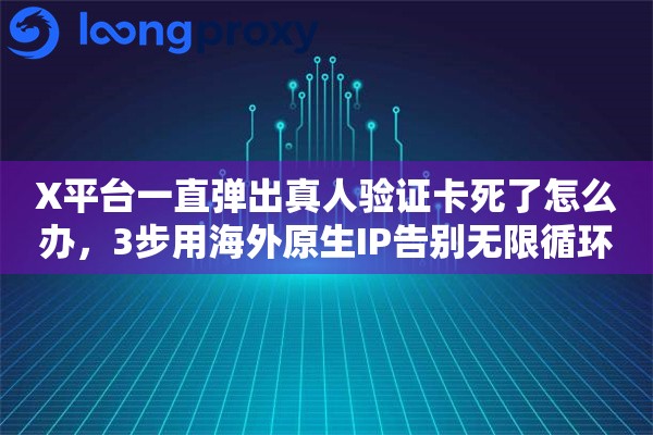 X平台一直弹出真人验证卡死了怎么办,3步用海外原生IP告别无限循环 X平台一直弹出真人验证卡死了怎么办,3步用海外原生IP告别无限循环