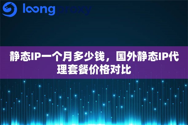 静态IP一个月多少钱，国外静态IP代理套餐价格对比