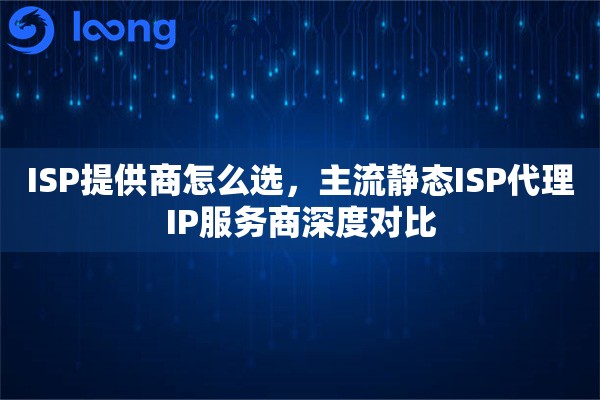ISP提供商怎么选，主流静态ISP代理IP服务商深度对比
