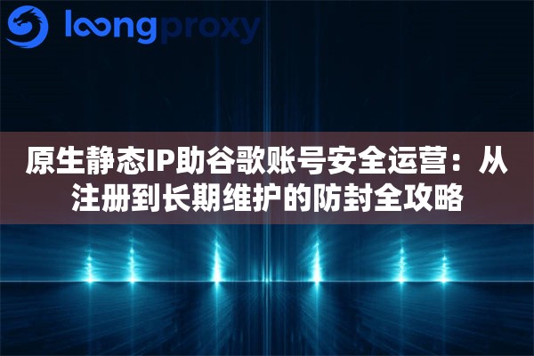 原生静态IP助谷歌账号安全运营：从注册到长期维护的防封全攻略