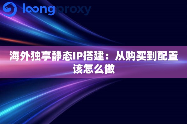 海外独享静态IP搭建：从购买到配置该怎么做