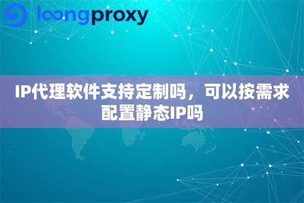 IP代理软件支持定制吗，可以按需求配置静态IP吗