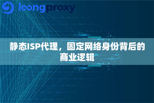 静态ISP代理，固定网络身份背后的商业逻辑