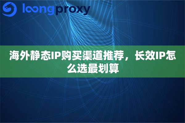 海外静态IP购买渠道推荐，长效IP怎么选最划算