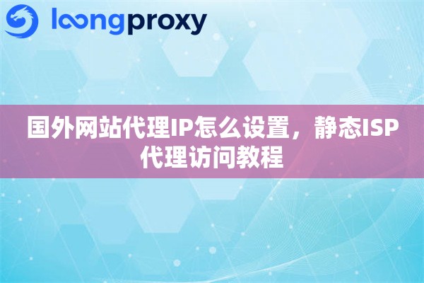 国外网站代理IP怎么设置，静态ISP代理访问教程