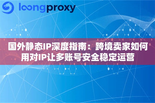 国外静态IP深度指南：跨境卖家如何用对IP让多账号安全稳定运营