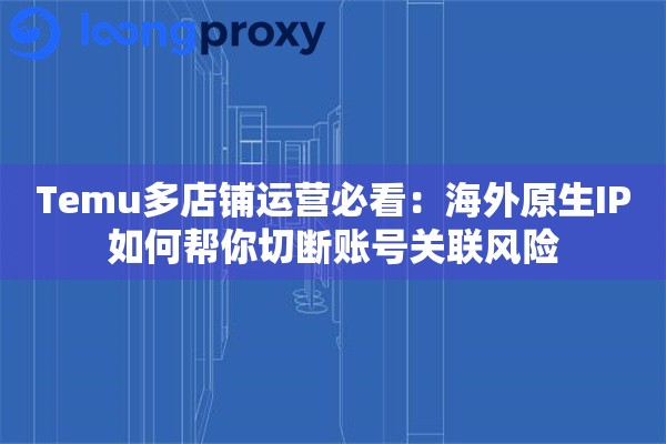 Temu多店铺运营必看：海外原生IP如何帮你切断账号关联风险