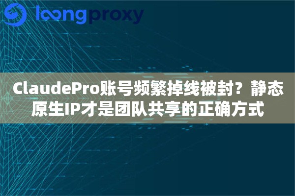 ClaudePro账号频繁掉线被封？静态原生IP才是团队共享的正确方式