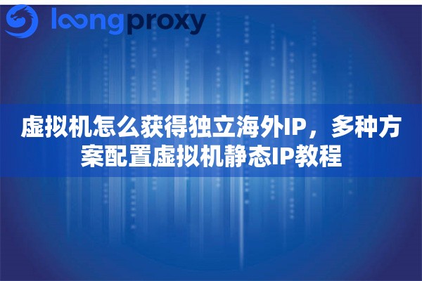 虚拟机怎么获得独立海外IP，多种方案配置虚拟机静态IP教程