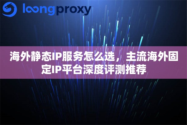 海外静态IP服务怎么选，主流海外固定IP平台深度评测推荐