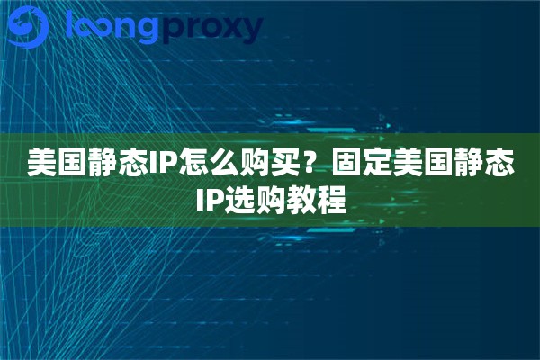 美国静态IP怎么购买？固定美国静态IP选购教程