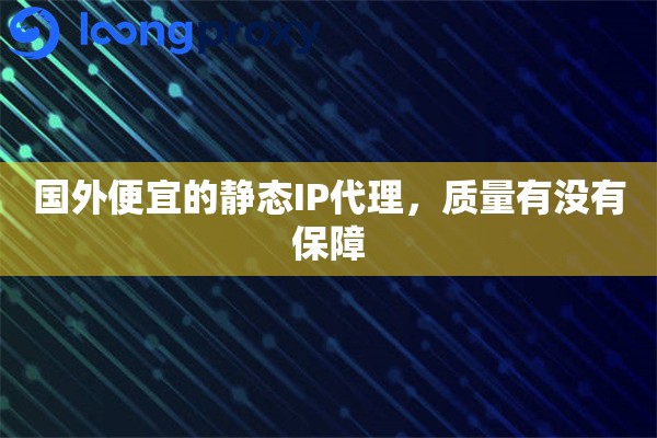 国外便宜的静态IP代理，质量有没有保障