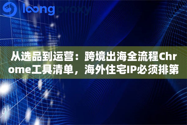 从选品到运营：跨境出海全流程Chrome工具清单，海外住宅IP必须排第一
