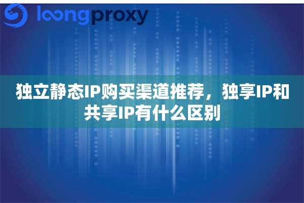 独立静态IP购买渠道推荐，独享IP和共享IP有什么区别