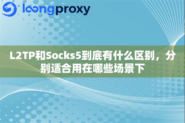 L2TP和Socks5到底有什么区别，分别适合用在哪些场景下