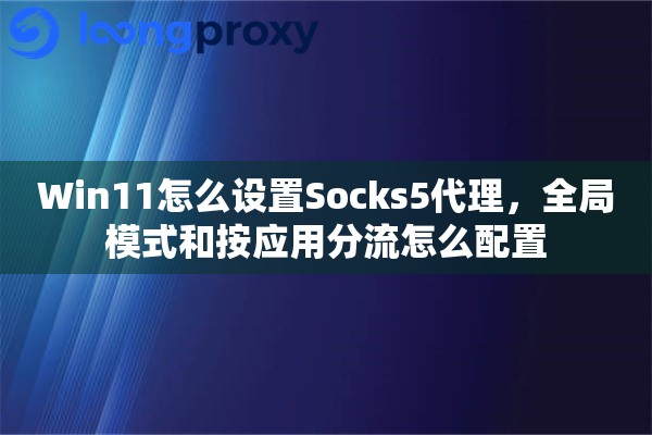 Win11怎么设置Socks5代理，全局模式和按应用分流怎么配置