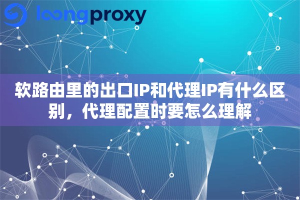 软路由里的出口IP和代理IP有什么区别，代理配置时要怎么理解