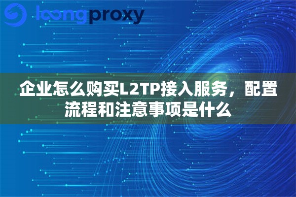 企业怎么购买L2TP接入服务，配置流程和注意事项是什么