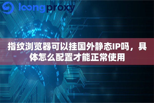 指纹浏览器可以挂国外静态IP吗，具体怎么配置才能正常使用