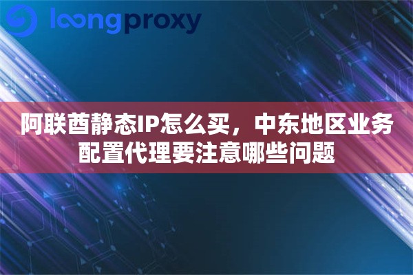 阿联酋静态IP怎么买，中东地区业务配置代理要注意哪些问题