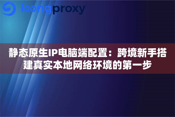 静态原生IP电脑端配置：跨境新手搭建真实本地网络环境的第一步