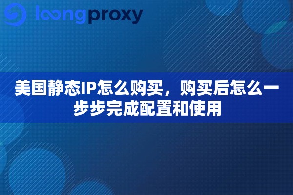 美国静态IP怎么购买，购买后怎么一步步完成配置和使用