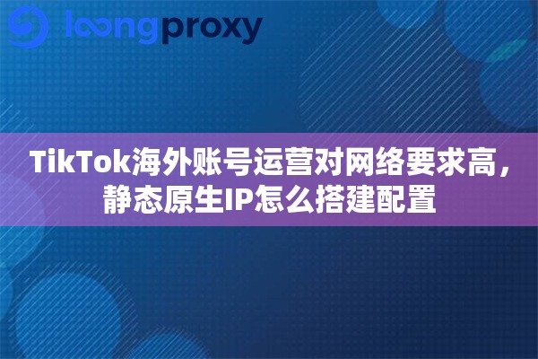 TikTok海外账号运营对网络要求高，静态原生IP怎么搭建配置