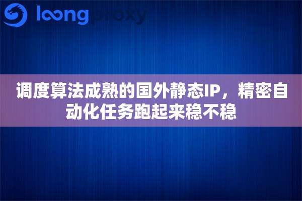 调度算法成熟的国外静态IP，精密自动化任务跑起来稳不稳