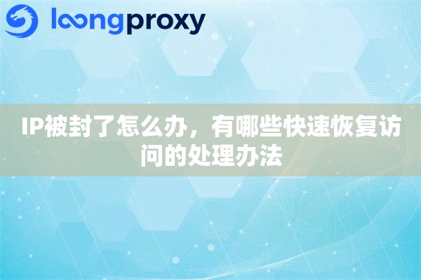 IP被封了怎么办，有哪些快速恢复访问的处理办法