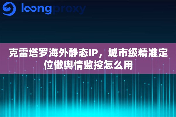 克雷塔罗海外静态IP，城市级精准定位做舆情监控怎么用