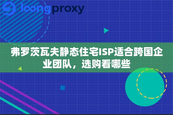 弗罗茨瓦夫静态住宅ISP适合跨国企业团队，选购看哪些