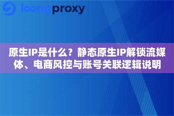 原生IP是什么？静态原生IP解锁流媒体、电商风控与账号关联逻辑说明