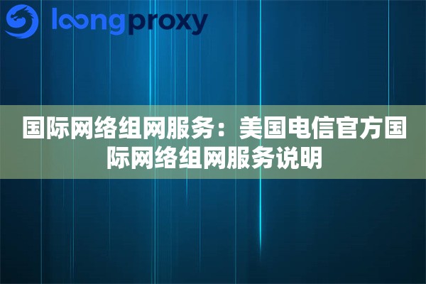 国际网络组网服务：美国电信官方国际网络组网服务说明