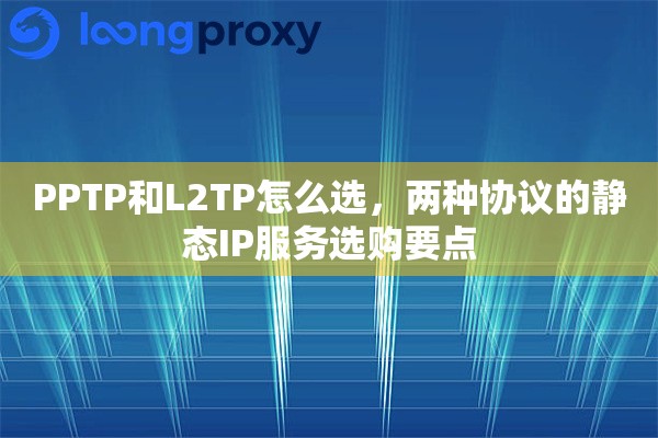 PPTP和L2TP怎么选，两种协议的静态IP服务选购要点