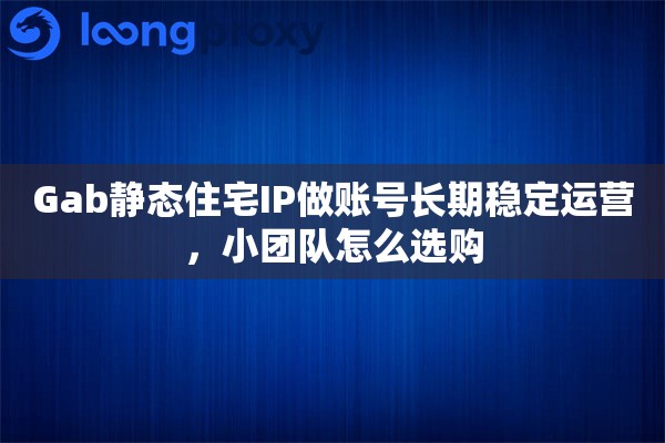 Gab静态住宅IP做账号长期稳定运营，小团队怎么选购