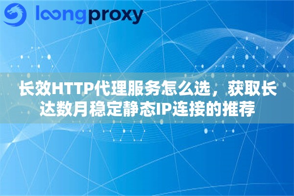 长效HTTP代理服务怎么选，获取长达数月稳定静态IP连接的推荐