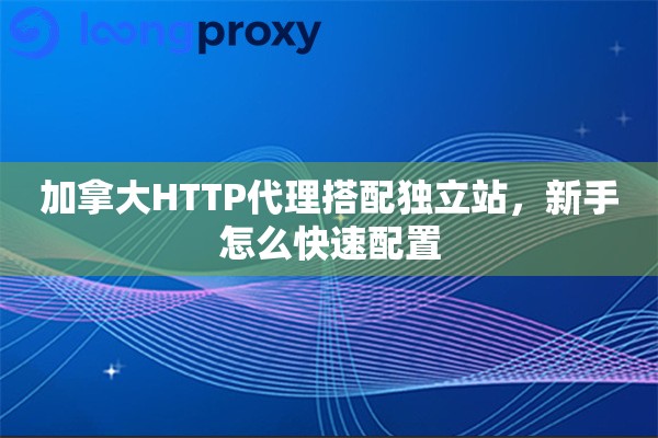 加拿大HTTP代理搭配独立站，新手怎么快速配置