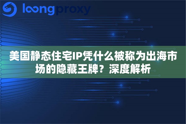 美国静态住宅IP凭什么被称为出海市场的隐藏王牌？深度解析