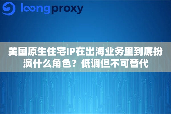 美国原生住宅IP在出海业务里到底扮演什么角色？低调但不可替代