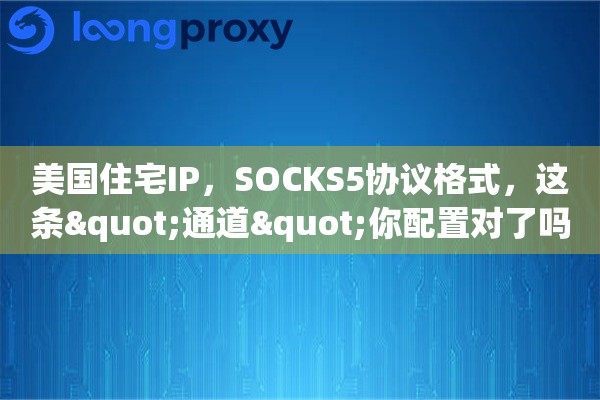 美国住宅IP，SOCKS5协议格式，这条"通道"你配置对了吗？