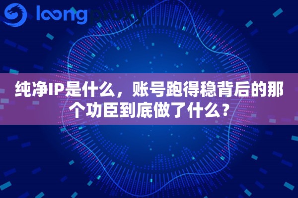 纯净IP是什么，账号跑得稳背后的那个功臣到底做了什么？