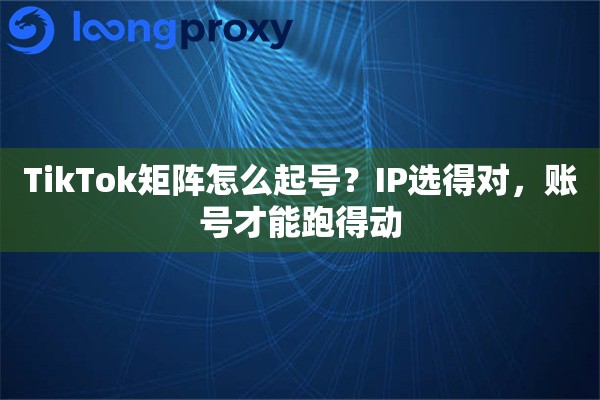 详细阅读:TikTok矩阵怎么起号?IP选得对,账号才能跑得动 TikTok矩阵怎么起号?IP选得对,账号才能跑得动