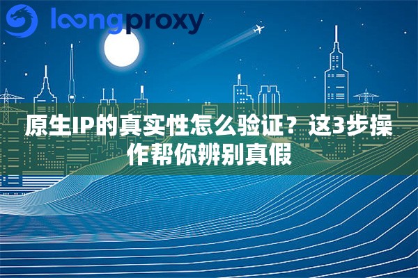详细阅读:原生IP的真实性怎么验证?这3步操作帮你辨别真假 原生IP的真实性怎么验证?这3步操作帮你辨别真假